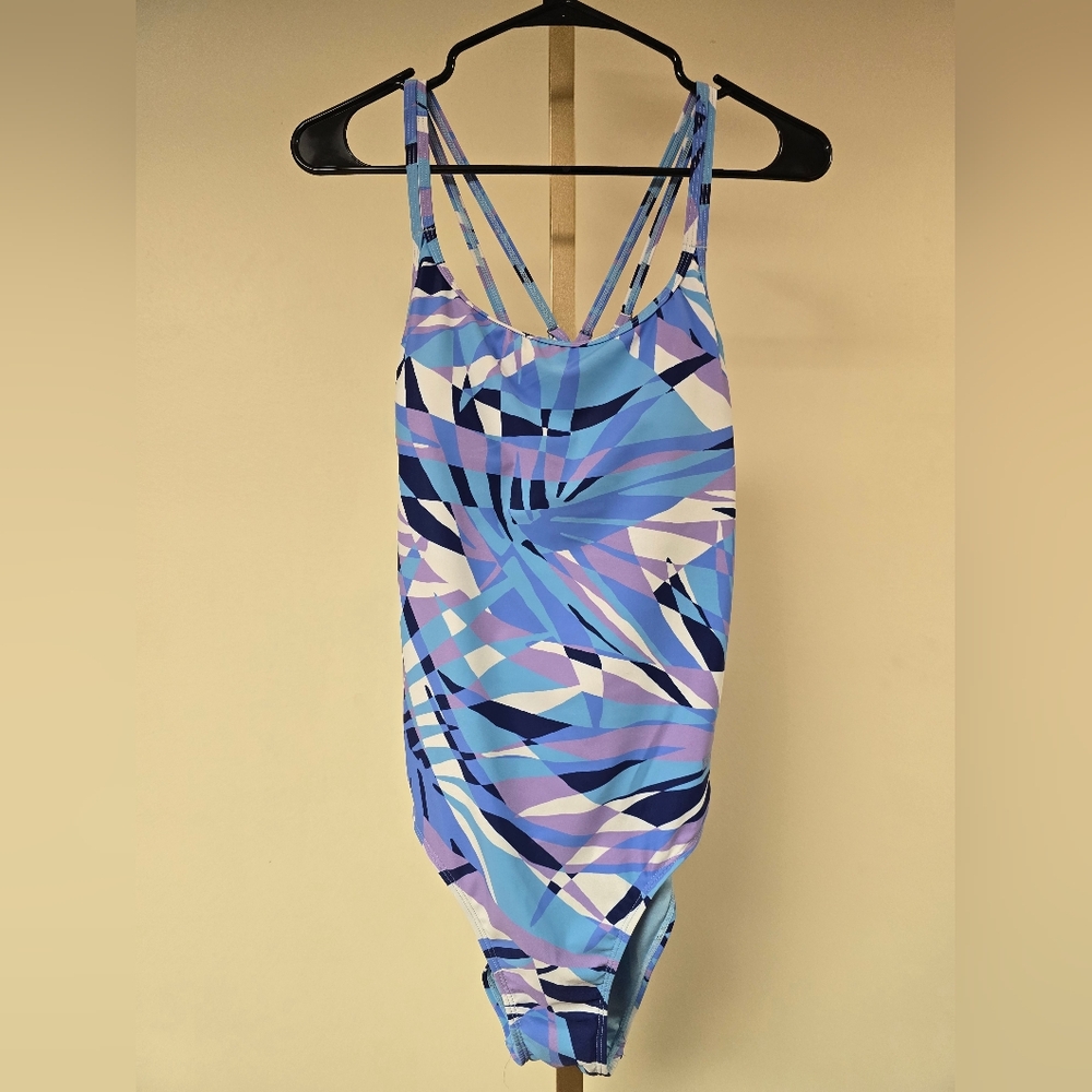 Spyder Swim Blue and Purple Patterned Swimsuit